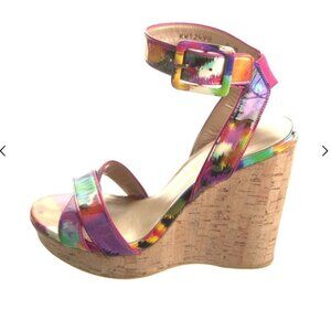 Stuart Weitzman Patent Leather Printed Sandals Women's Size: 8 | US 8